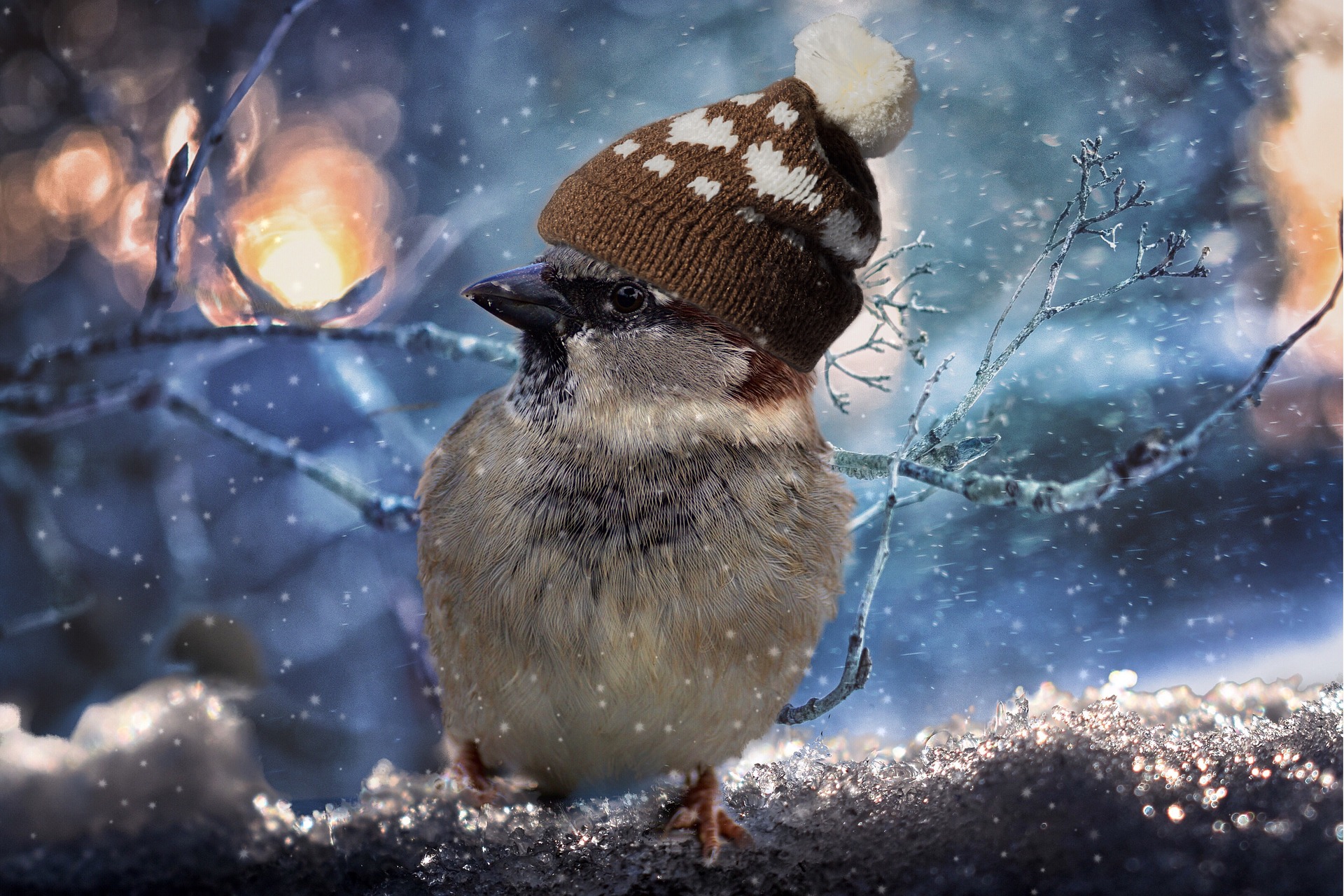 sparrow - how do birds keep warm?